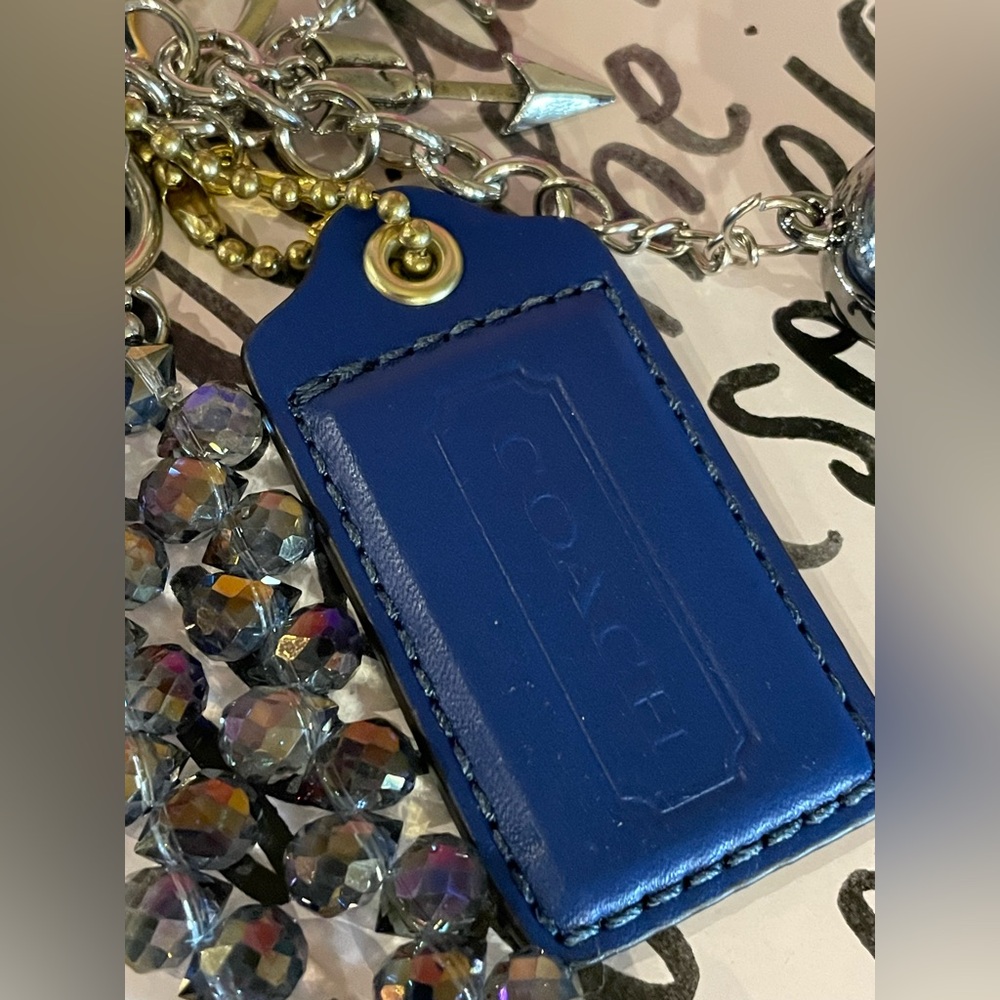 COACH Blue Hangtag On UPCYCLED Junk Gypsea Space Explorer Bag Charm Keychain
